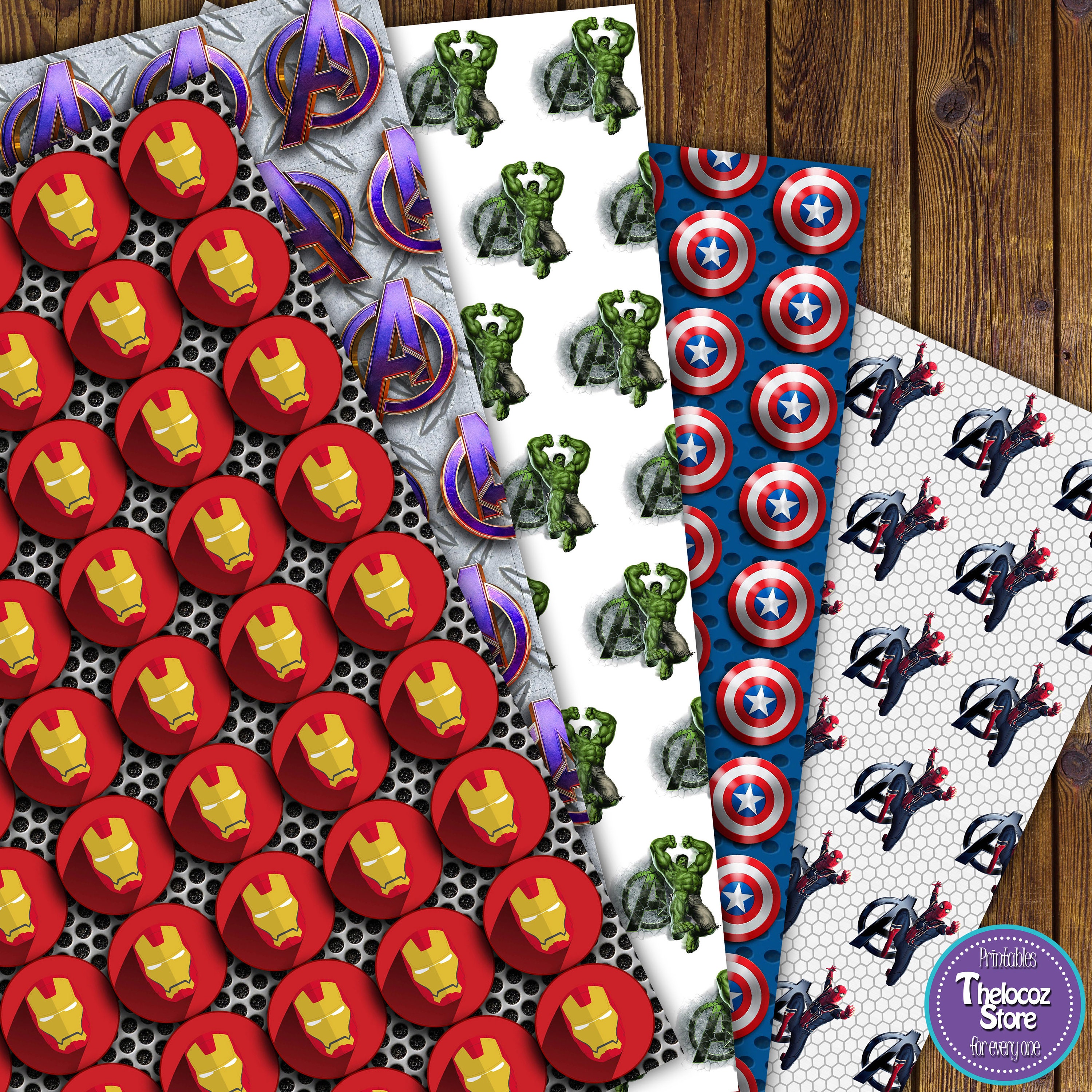 Avengers digital papers Avengers scrapbook Avengers Etsy
