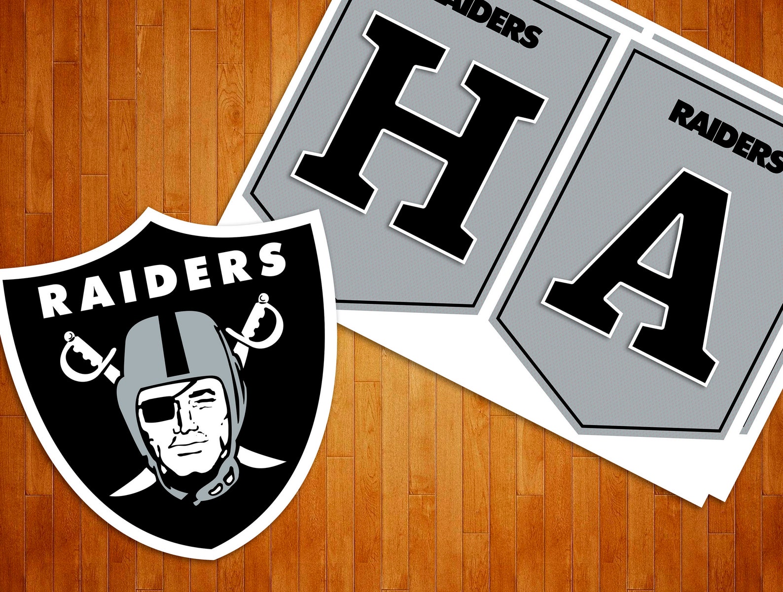 Oakland Raiders Printable Banner oakland Raiders Happy Etsy