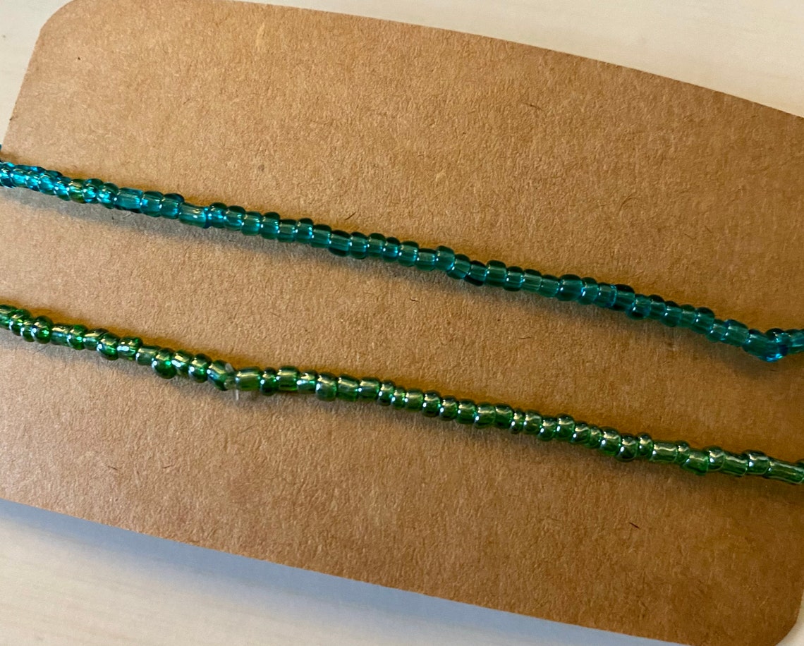 Green Mental Health Awareness Seed Bead Bracelets with One Etsy