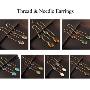 Boucles d'oreilles à enfiler en quartz hydrographique : pendantes d'oreilles en calcédoine plaquées or