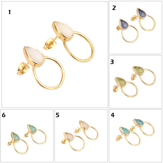 Pear Me Hoops in Chalcedony Pear Me Hoops in Chalcedony