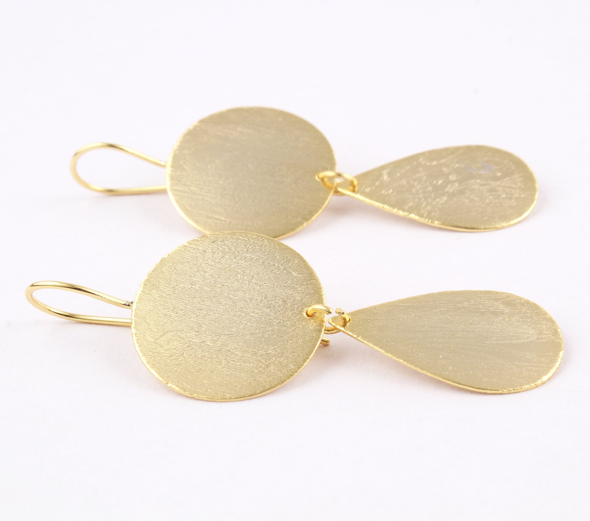 Matte Finish Jewelry Brushed Finish Statement Earrings Gold Etsy UK