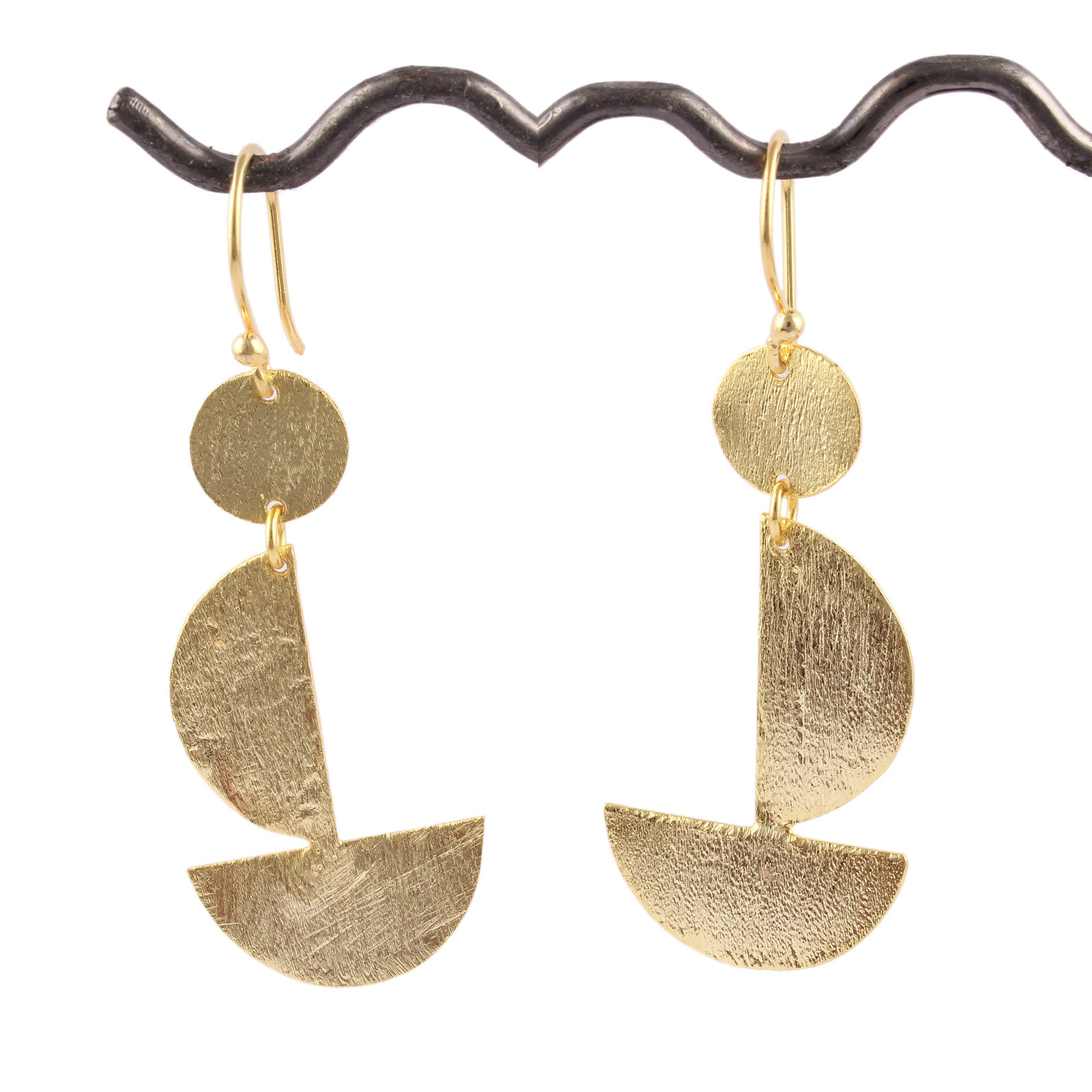 Matte Finish Jewelry Brushed Finish Statement Earrings Gold Etsy UK