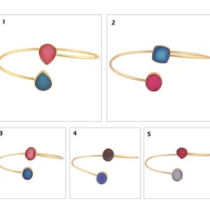 Druzy Armband Armreif | Offener Armreif | Sugar Druzy Vergoldete Verstellbare Armreifen, Kristall Druzy Armband, Druzy Schmuck Statement Armreif