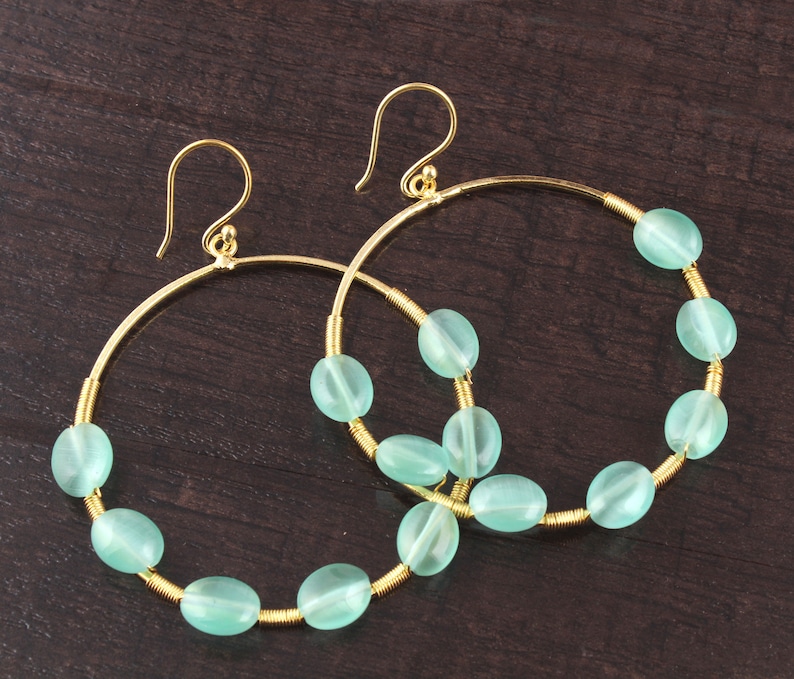 Freshwater Pearl Earrings Mothers day Gift Circle Earrings Natural Gemstone 24k Gold Plated Drop Dangle Earrings Wire Wrapped Earrings