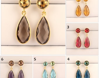 1.0 Carat Bezel-Set Two Stone Diamond Leverback Drop Earrings In Platinum - Foto 12