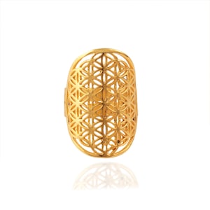Bohemian Ring, Big Size Brass Ring, Gold Plated Statement Ring, Geometric Ring, For Her Chunky Ring, Hippie Ring,  Large Ring, Wedding Ring
