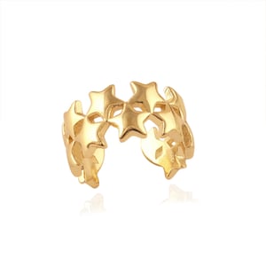 Star Ring, Layer Ring ,Shine Gold Ring, Gold Plated Adjustable Ring, Fashion Jewelry Ring, Stackable Ring, Statement Ring Gift for Women