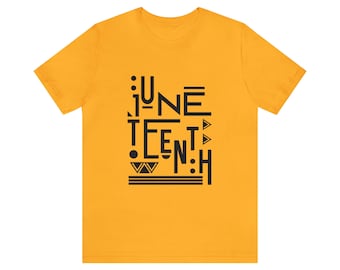 Camiseta de manga corta Juneteenth, camiseta dorada de Black Culture