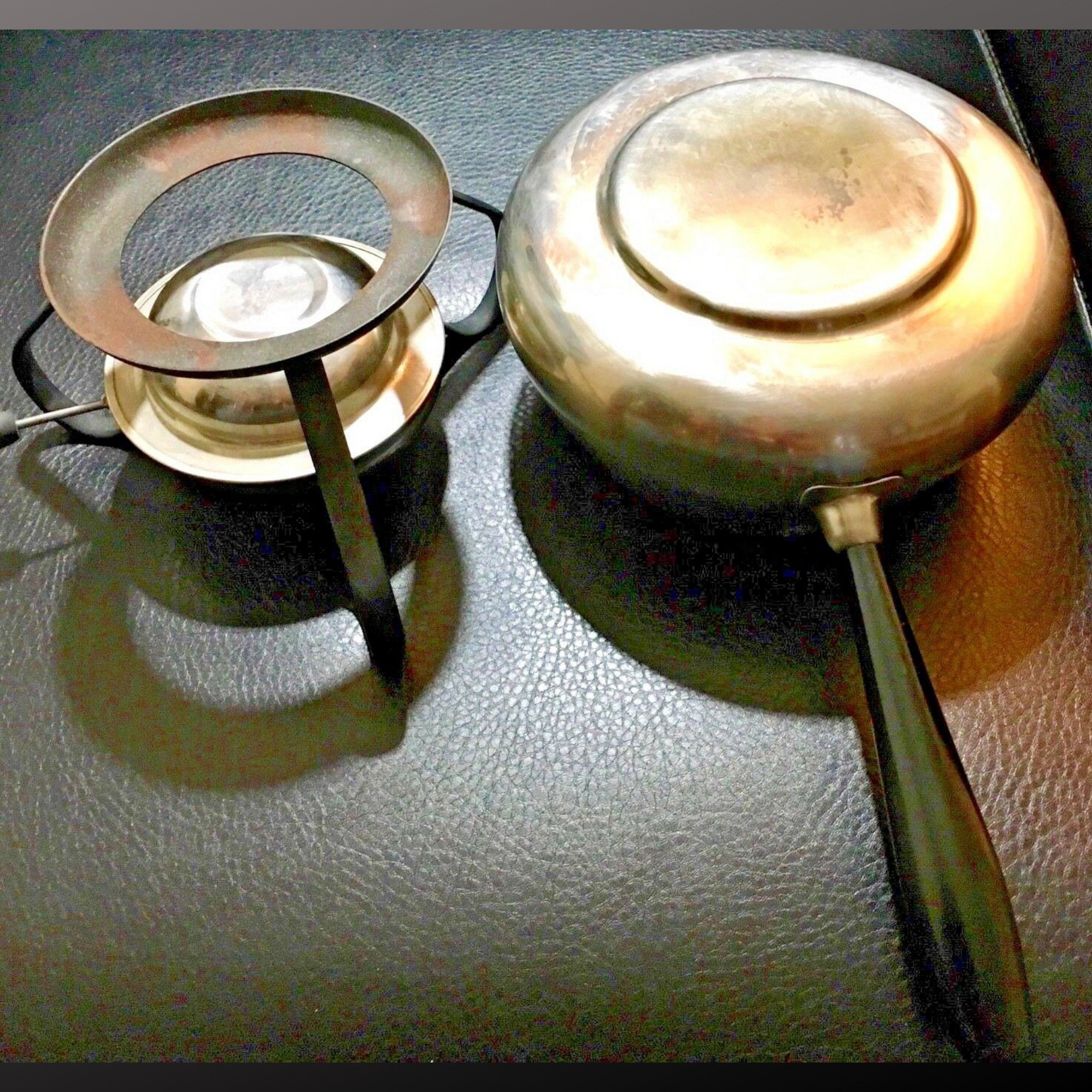 Vintage Fondue Burner Set with Stainless Steel Pot and Melt Etsy