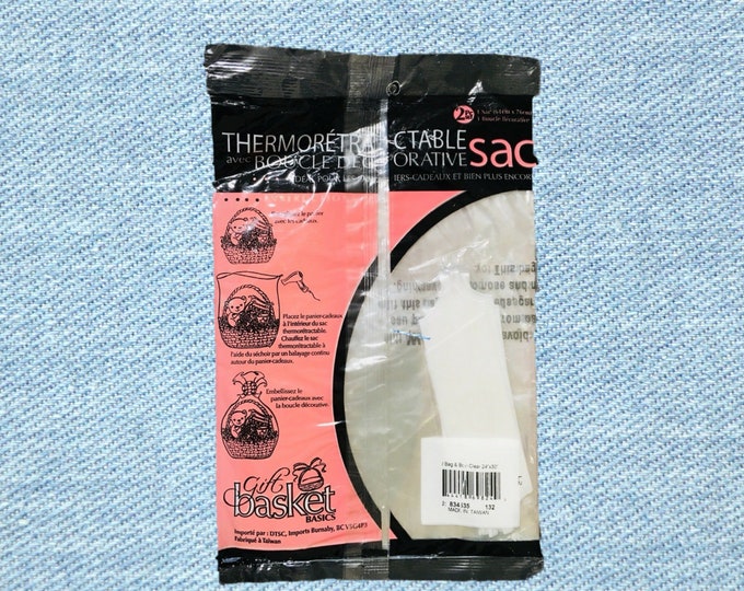 Plastic Heat Shrink Wrap Gift Basket Bag Pull Bow Transparent Etsy