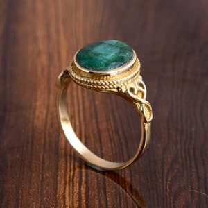 Natural Malachite Ring, Handmade Ring, Brass Ring, Designer Ring, Promise Ring, Boho Ring, Gold Statement Ring