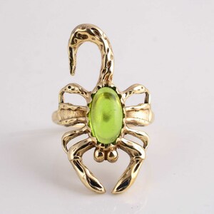 Scorpion Ring, Brass Ring, Gemstone Ring, Animal Ring, Handmade, Unique Scorpion Rings, Anniversary Gift Ring
