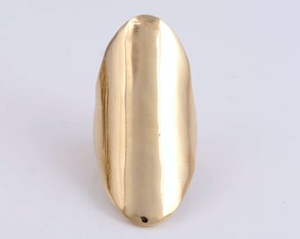 Handmade Chunky Ring, Large Ring, Cuff Ring Gold, Long Statement Ring For Women, Big Ring, Modern Ring, Anniversary Gift ,gn - usdc.