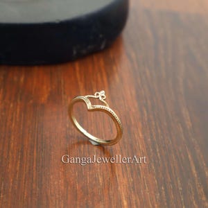 Dainty Brass Heart Outline Ring: Minimalist Romantic Charm