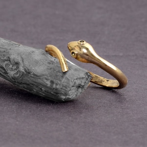 Snake Ring, Adjustable Ring, Gold Snake Ring, Serpent Ring, Minimalist Ring, Brass Ring, Animal Ring, Gift For Snake Lovers