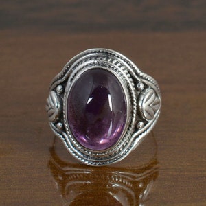Purple Amethyst Gemstone 925 Silver Ring for men, Statement Ring, Anti-Anxiety Ring, Silver Ring, Amethyst Jewelry, boho Ring,statement ring