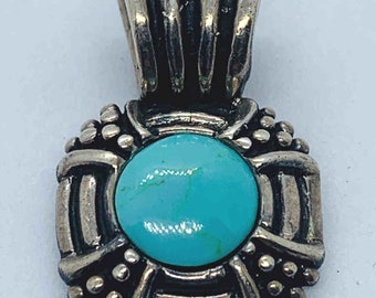 Vintage Silver and Turquoise Pendant