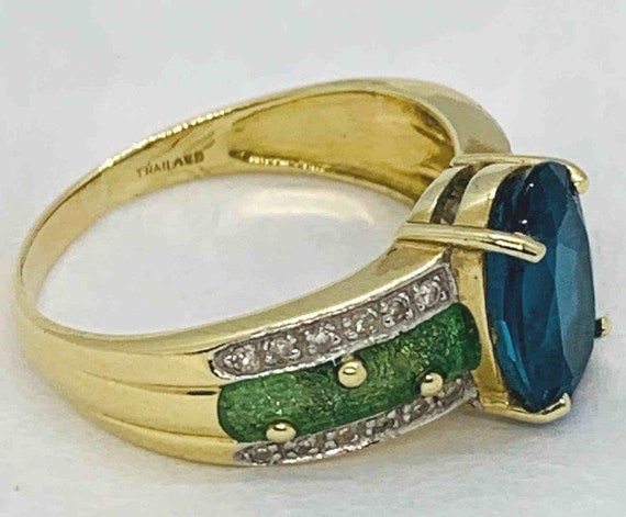 Topaz and Diamond 14 kt Gold Ring - image 6