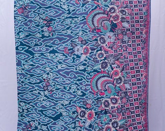 Batik Indonesia, motivo "Mega Mendung Kupu" (collezione 3 di 4), tessuto di cotone premium, 100% disegnato a mano, completo Tulis Sarong, prodotto in Indonesia