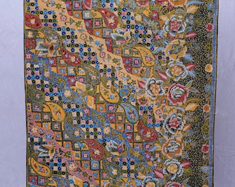 Batik Indonesia, motif vertigineux « Hokokai » (influence japonaise), tissu en coton haut de gamme, 100 % dessiné à la main, paréo de tulis intégral, fabriqué en Indonésie