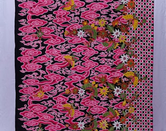 Batik Indonesia, "Mega Mendung Kupu" Motif (Collection 1 of 4), Premium Cotton Fabric, 100% Hand Drawn, Full Tulis Sarong, Made in Indonesia
