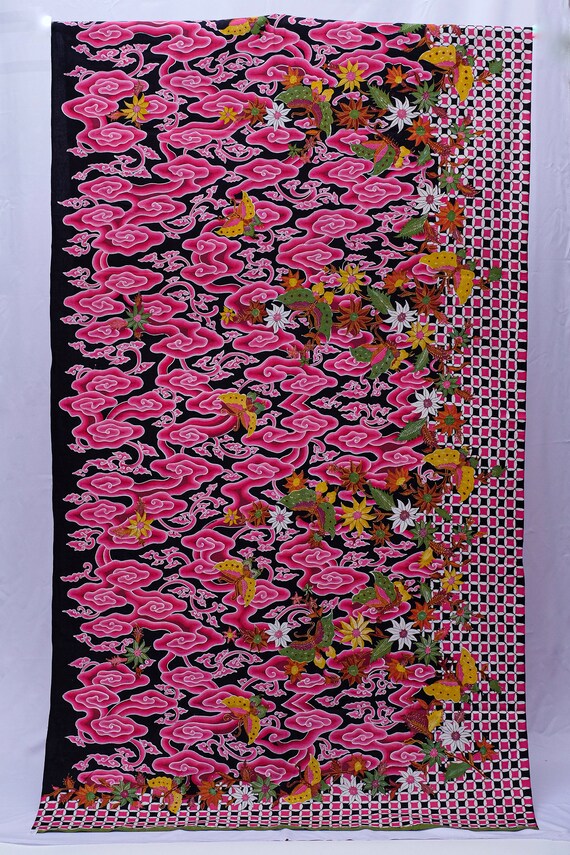Hand Batiked Butterfly Sarongs Purple Background Hand Batiked Butterfly Sarongs Purple Background