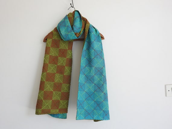 Forest Green Silk Bandhani Scarf From Rajasthan Forest Green Silk Bandhani Scarf From Rajasthan
