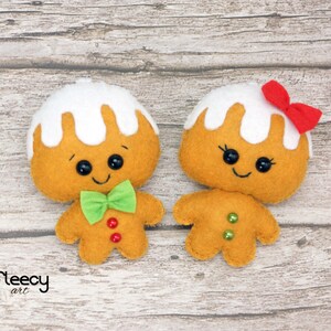 Gingerbread man Christmas ornament, Gingerbread girl and boy couple, Traditional Christmas tree decor