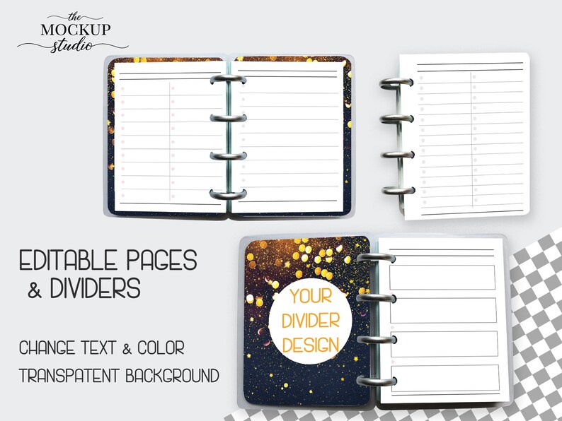 Discbound Planner Mockup, Mini Size Discbound Notebook Mockup, Planner