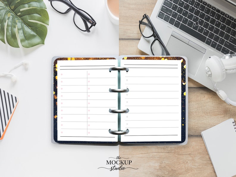 Discbound Planner Mockup, Mini Size Discbound Notebook Mockup, Planner