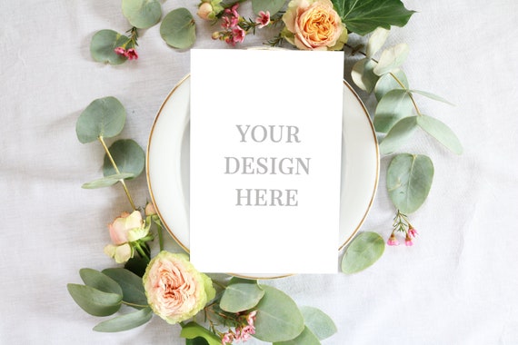 Download Wedding Invitation Mockups Floral Card Mockup Bundle Etsy