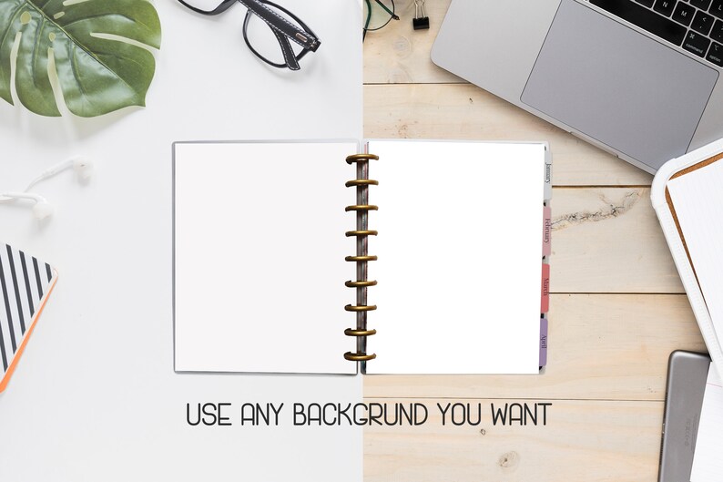 Planner Pages Mockup Disc bound Planner Mockup 3 Sizes Discbound 