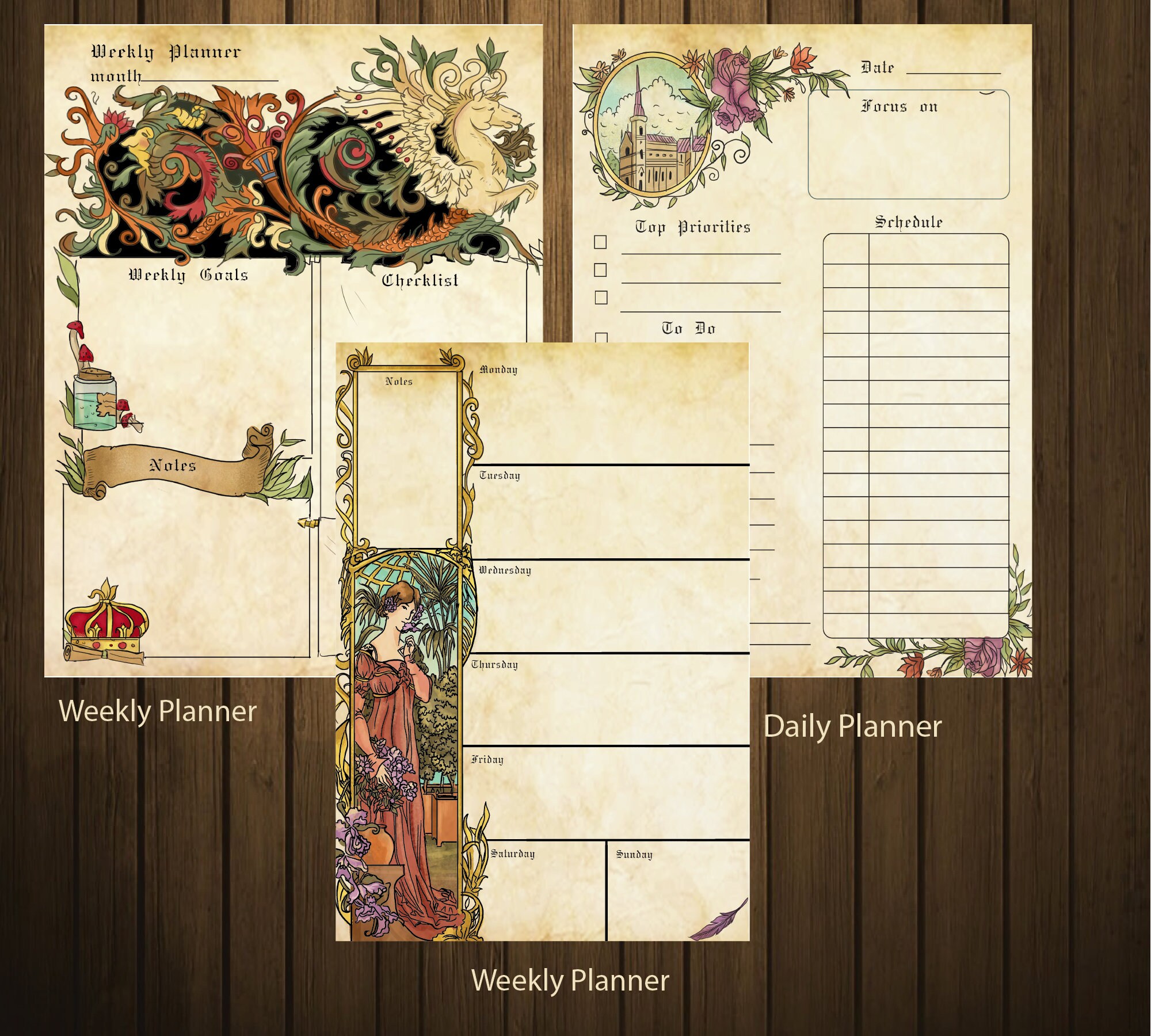 Fantasy RPG Themed Daily Digital Planner - Etsy