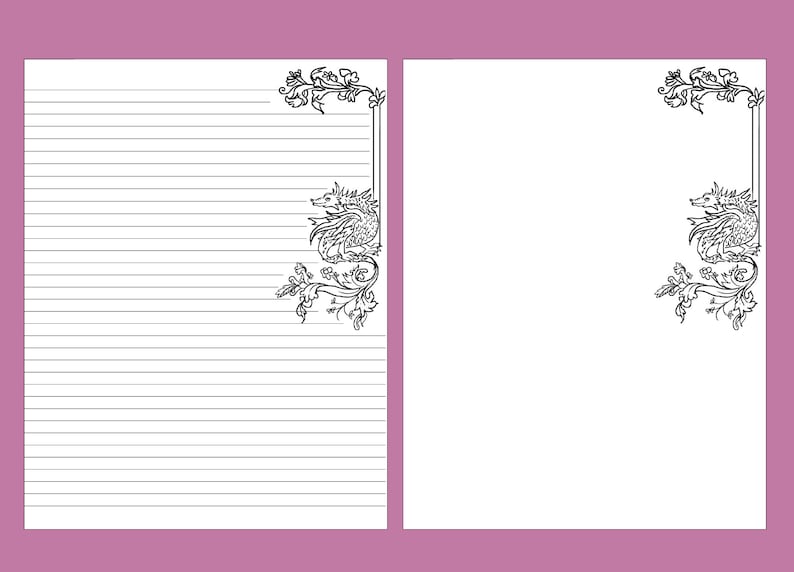 Coloring Medieval Writing Paper , Printable Medieval Journal Pages ...