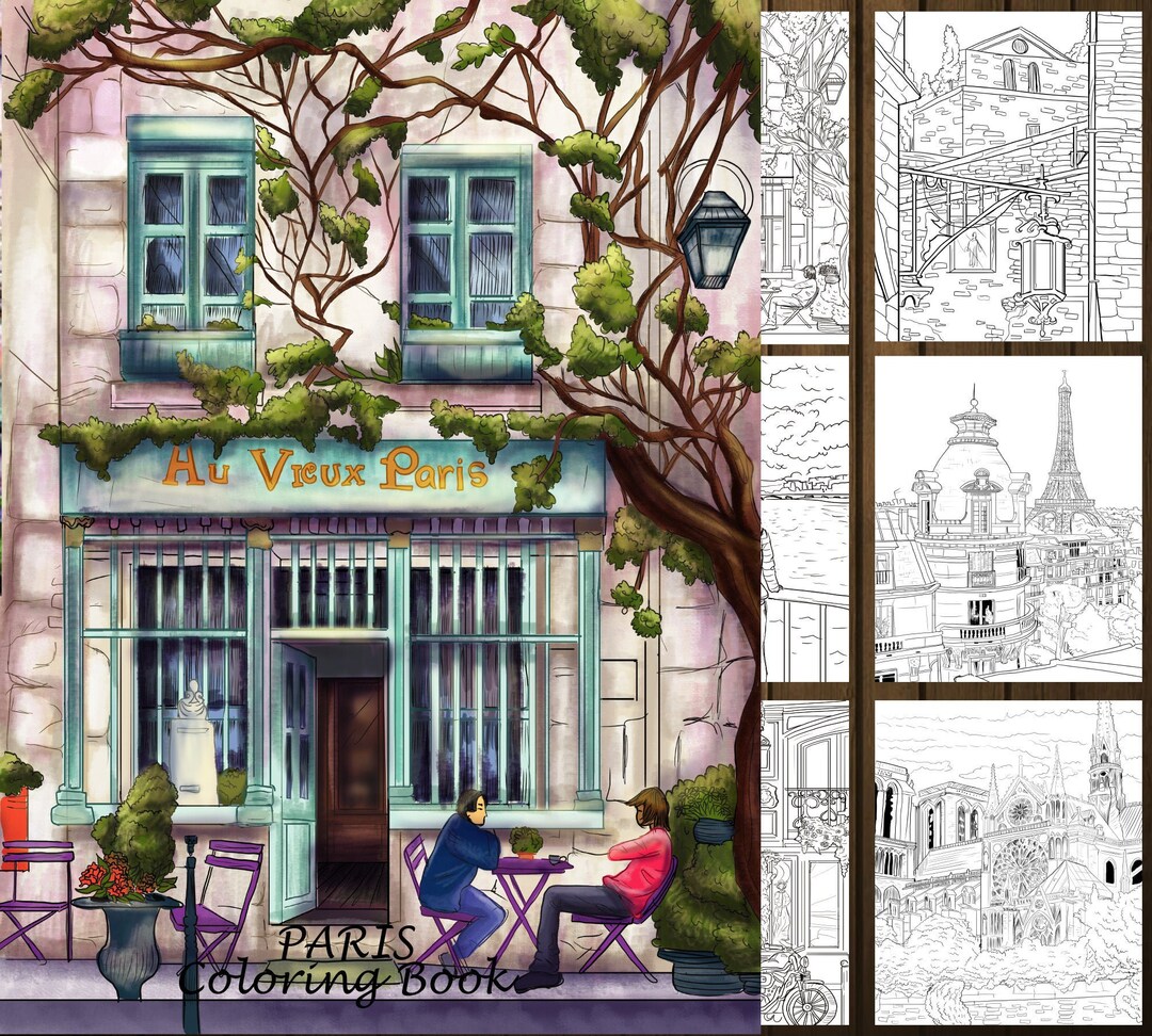 City Coloring Book Printable , Paris Adult Coloring Book Pdf , Letter ...