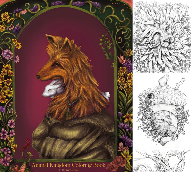 Animal Kingdom Coloring Book for Adults , Pdf Coloring Books Made for