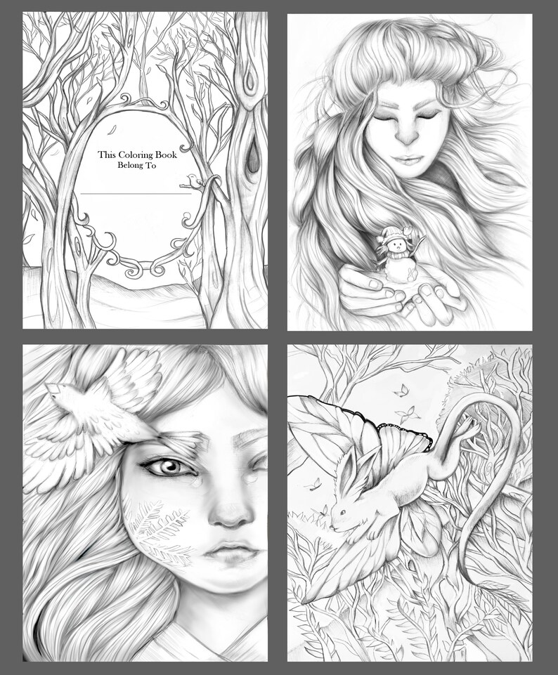 Winter Magic Fairytale Coloring Book Pdf Winter Coloring - Etsy