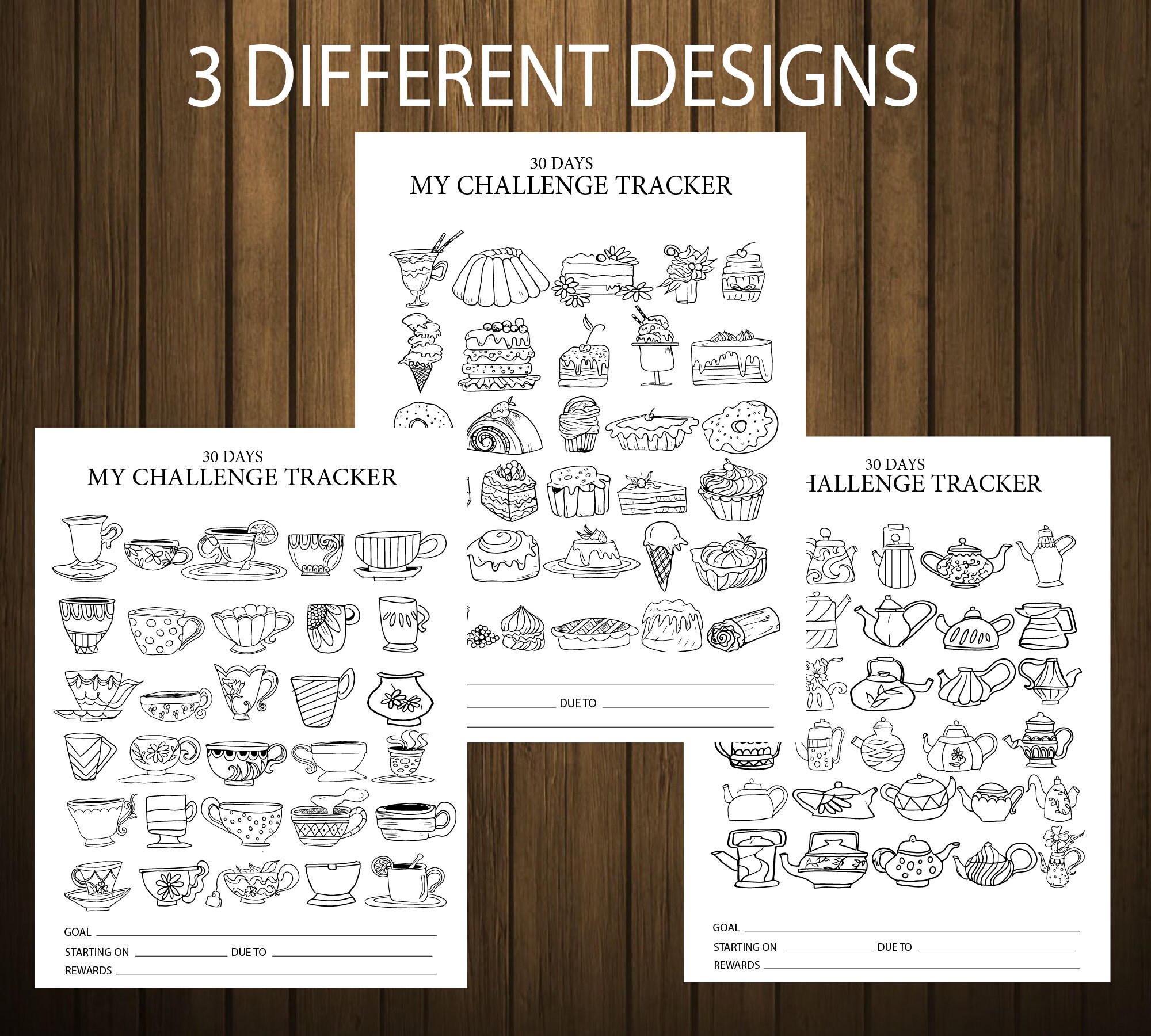 Habit Tracker Printable Coloring Planner Pages Set of 3 - Etsy