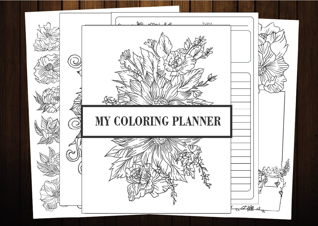 Planner Coloring Pages: Printable Planner Inserts For Your Planner Or Journal. Also Can Be Used