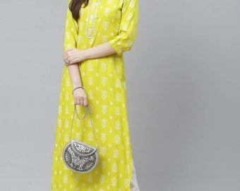 Women Printed Viscose Rayon A-line Kurta  (Light Green)