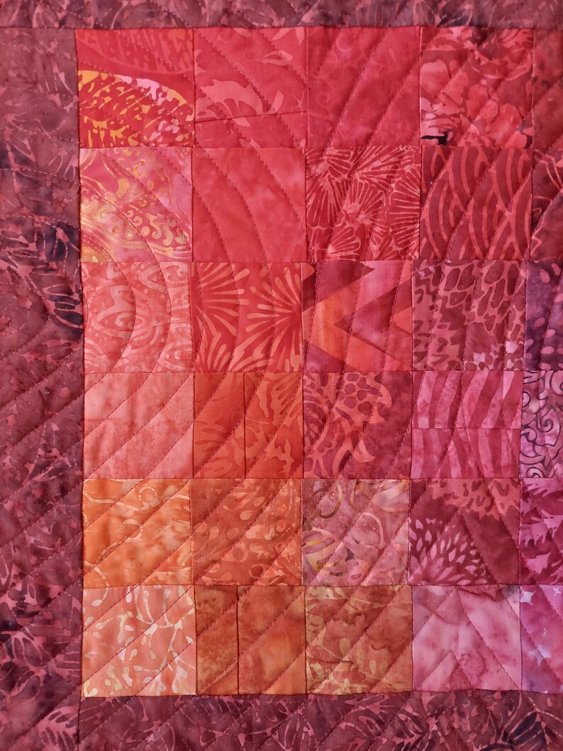 Burnt Sunset Mini Quilted Wall Hanging - Thumbnail 3