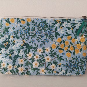 Medium Zipper Pouch Cotton Linen Canvas - Wildwood Garden Rifle Paper