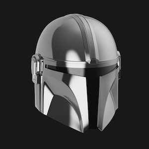 May include: A silver helmet with a visor and a textured surface. The helmet has a raised ridge on the top and a black stripe down the center.