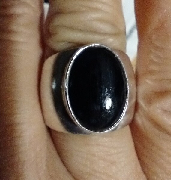925 Mexico Ring with Black Stone 7 size Etsy