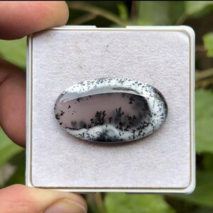 100% Natural Dendrite Opal Flat Back Loose Gemstones Cabochons Oval Shape, 33x19 mm, 1 Piece Lot for Making Jewelry