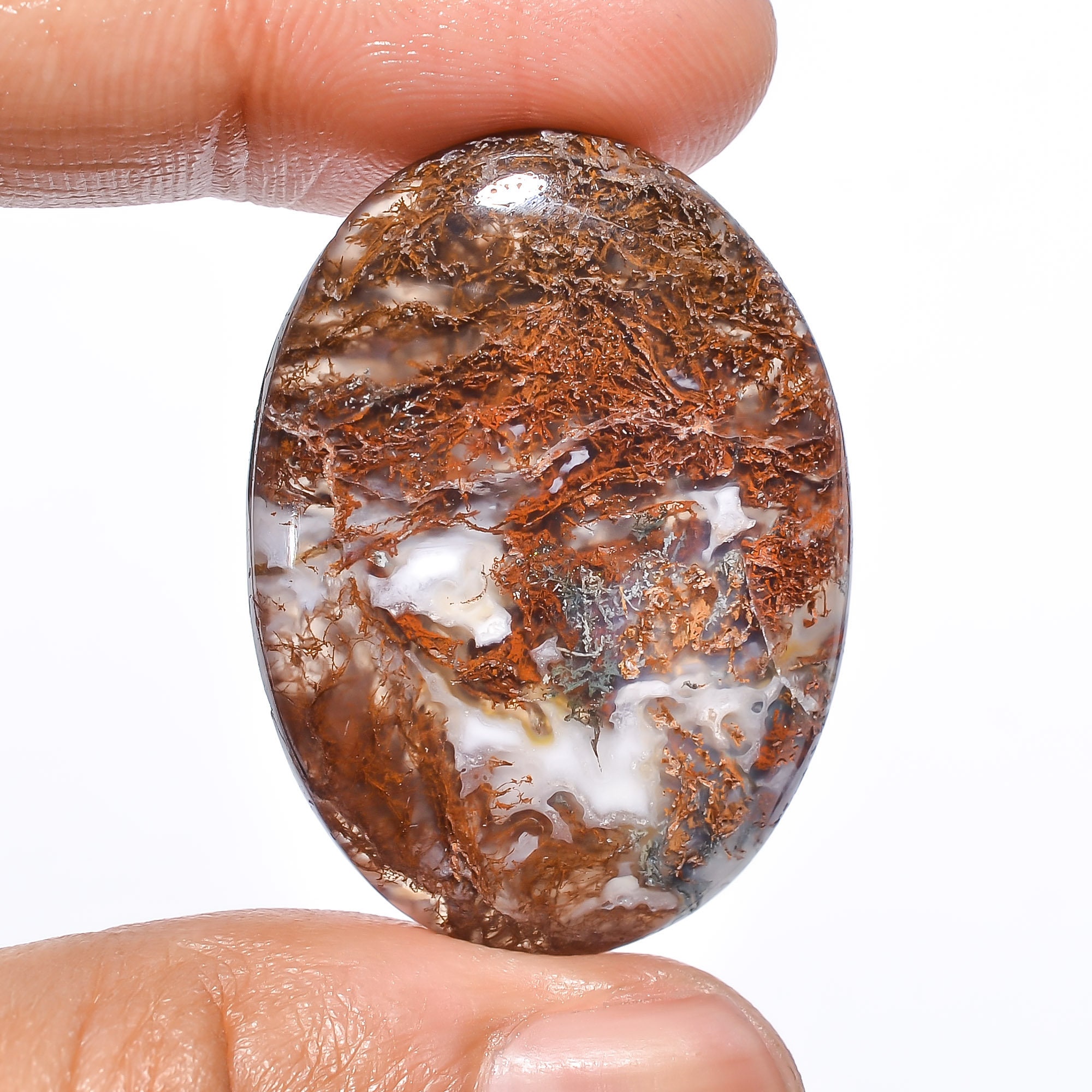 Stunning Top Grade Quality 100% Natural Red Moss Agate Oval | Etsy