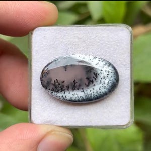 100% Natural Dendrite Opal Flat Back Loose Gemstones Cabochons Oval Shape, 26x16 mm, 1 Piece Lot for Making Jewelry