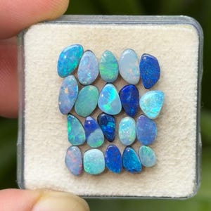 Australian Opal Doublet Cabochons: Freeform Gemstones, 5-8 mm, 20 Pieces Lot