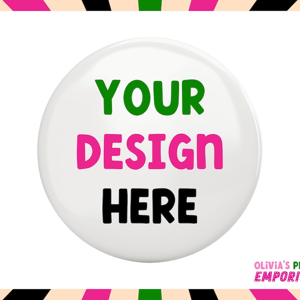 Custom Badges 38mm | Personalised Pin Buttons | Any Text, Photo, Image | Promotional Badge | Charity Event | Birthday Party | Office Event